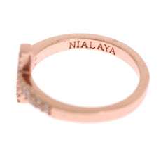 Nialaya Pink Gold 925 Silver Womens Cross CZ Ring -   -  Nialaya.