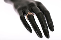 Nialaya Pink Gold 925 Silver Womens Cross CZ Ring -   -  Nialaya.