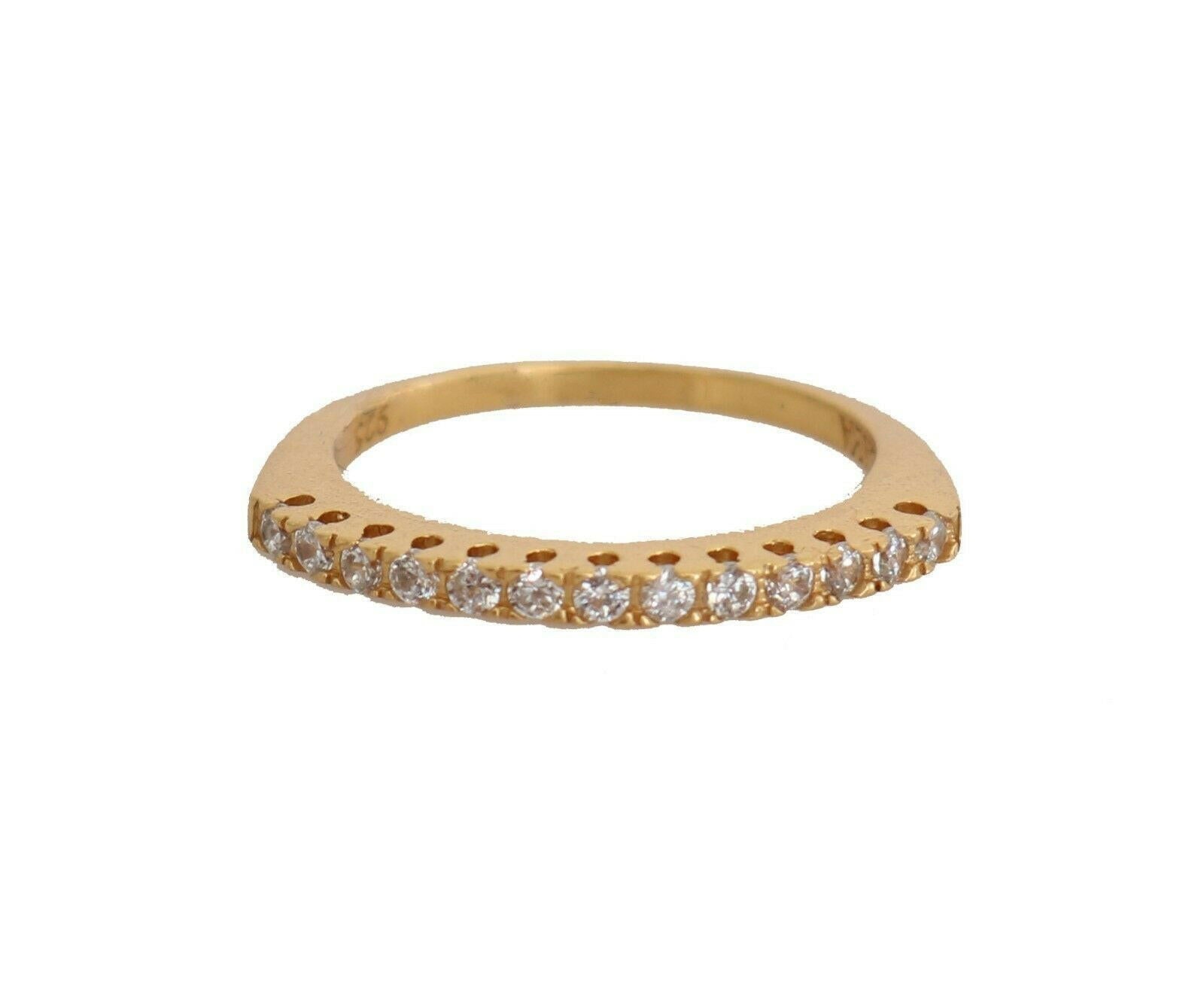 Nialaya Gold Authentic Womens Clear CZ Gold 925 Silver Ring -   -  Nialaya.