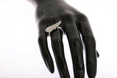 Nialaya Silver Womens Wing Clear CZ 925 Silver Ring -   -  Nialaya.