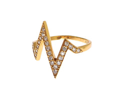 Nialaya Gold 925 Silver Womens Clear CZ 18K Ring -   -  Nialaya.