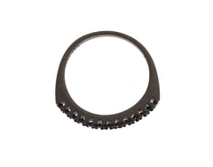 Nialaya Black CZ Rhodium 925 Silver Womens Ring -   -  Nialaya.