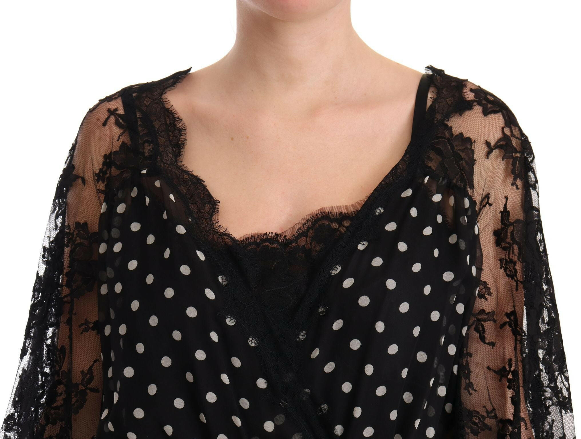 Dolce & Gabbana Black Lace Floral Polka Maxi Capri Dress -   -  Dolce & Gabbana. Dolce & Gabbana Black Lace Floral Polka Maxi Capri Dress -   -  Dolce & Gabbana.