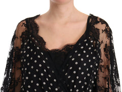 Dolce & Gabbana Black Lace Floral Polka Maxi Capri Dress -   -  Dolce & Gabbana.