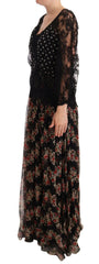 Dolce & Gabbana Black Lace Floral Polka Maxi Capri Dress -   -  Dolce & Gabbana.