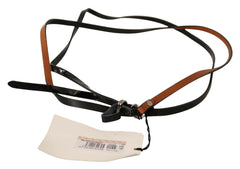 Costume National Brown Leather Silver Tone Buckle Belt -   -  Costume National.