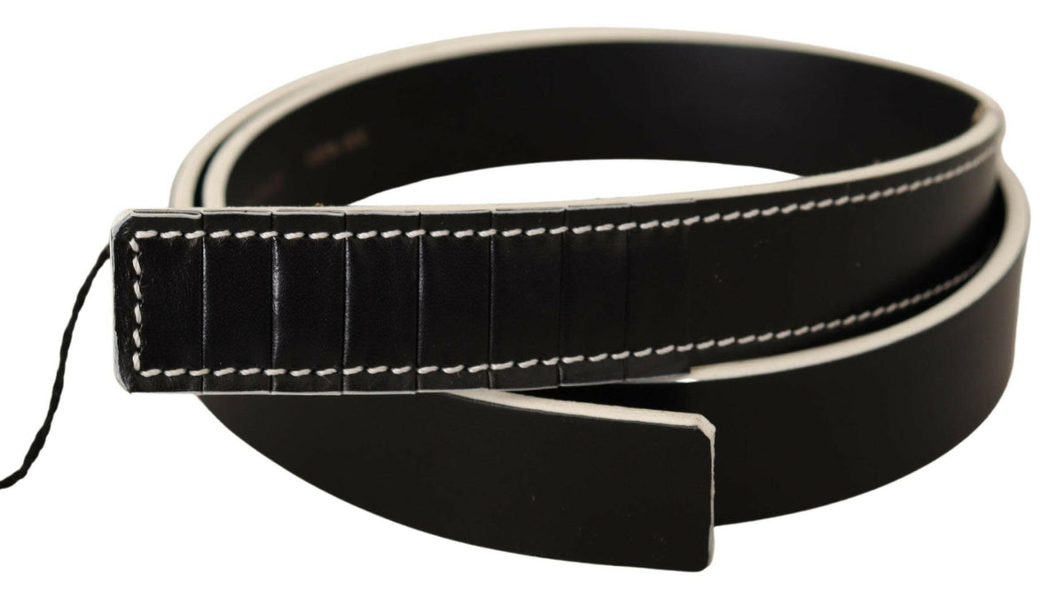 Costume National Black White Leather Fashion Waist  Belt -   -  Costume National.