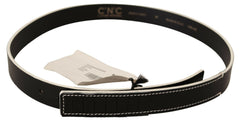 Costume National Black White Leather Fashion Waist  Belt -   -  Costume National.