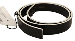 Costume National Black White Leather Fashion Waist  Belt -   -  Costume National.