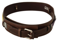 Costume National Brown Leather Silver Buckle Belt -   -  Costume National.