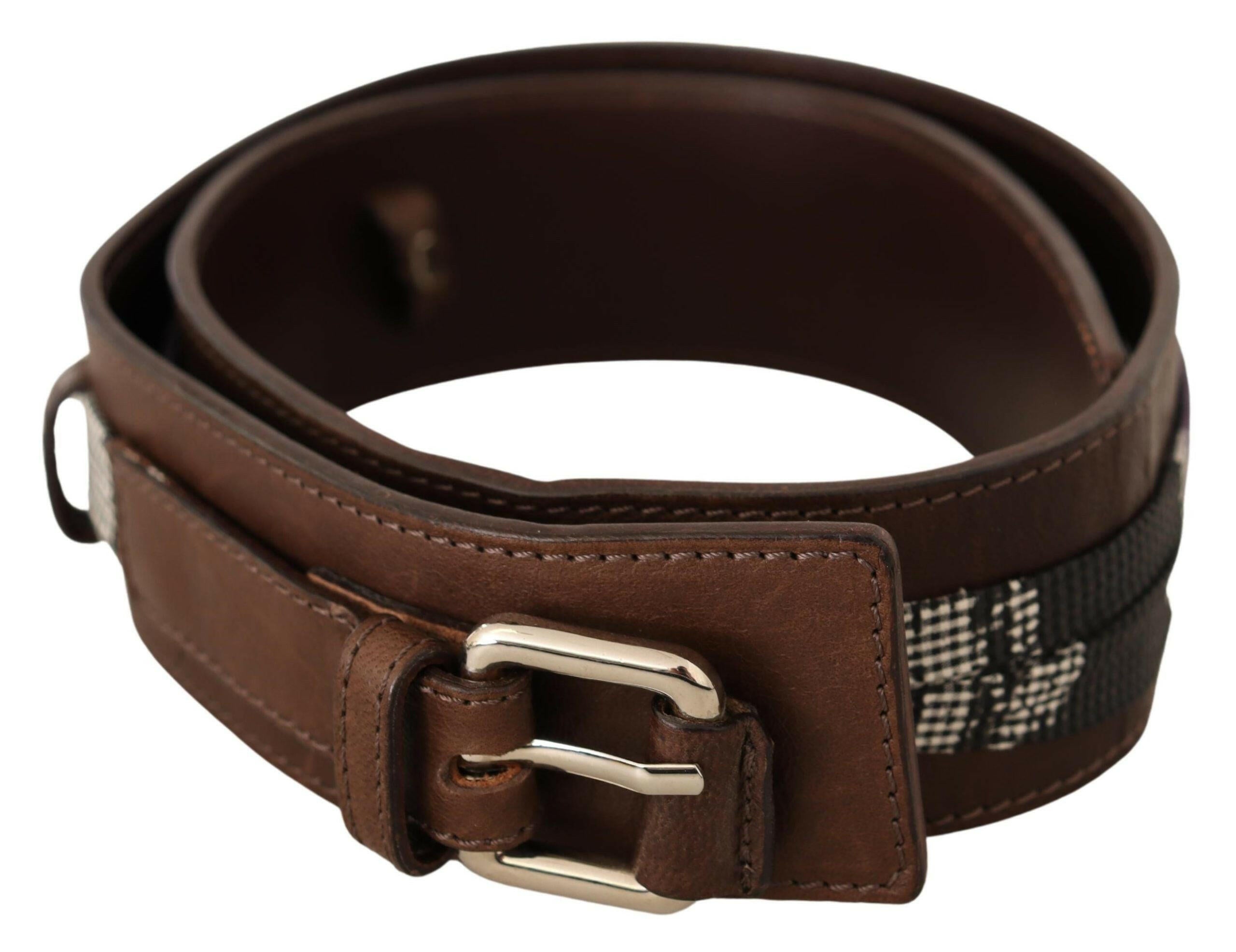 Costume National Brown Leather Silver Buckle Belt -   -  Costume National.