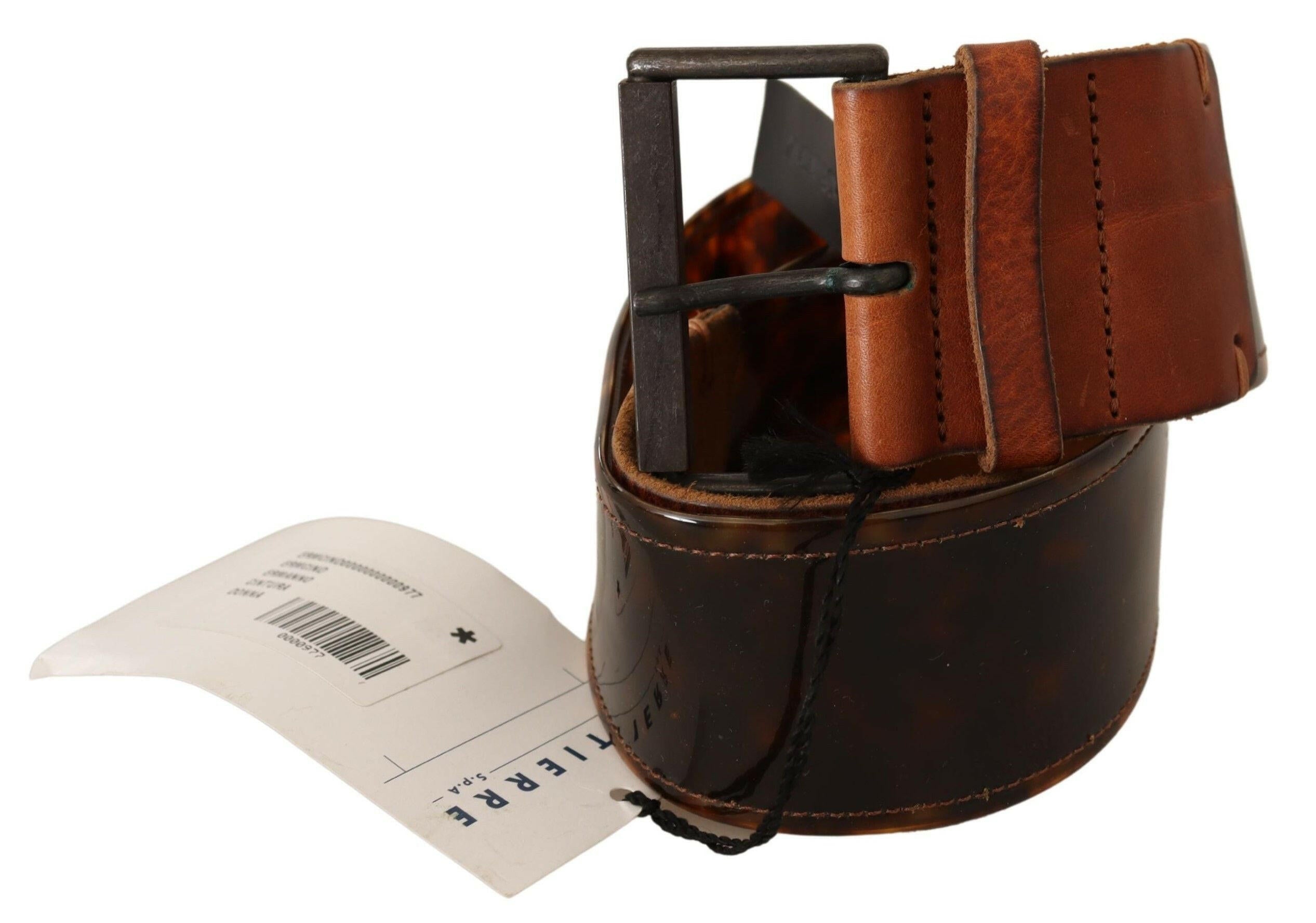 Ermanno Scervino Dark Brown Leather Buckle Waist Belt -   -  Ermanno Scervino.