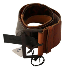 Ermanno Scervino Dark Brown Leather Buckle Waist Belt -   -  Ermanno Scervino.