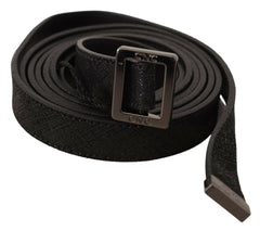 Costume National Black Leather Metal Buckle Waist Belt -   -  Costume National.