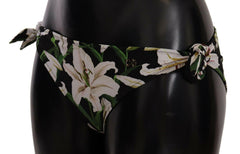 Dolce & Gabbana Bikini Bottom Black Lily Print Swimsuit Swimwear -   -  Dolce & Gabbana.