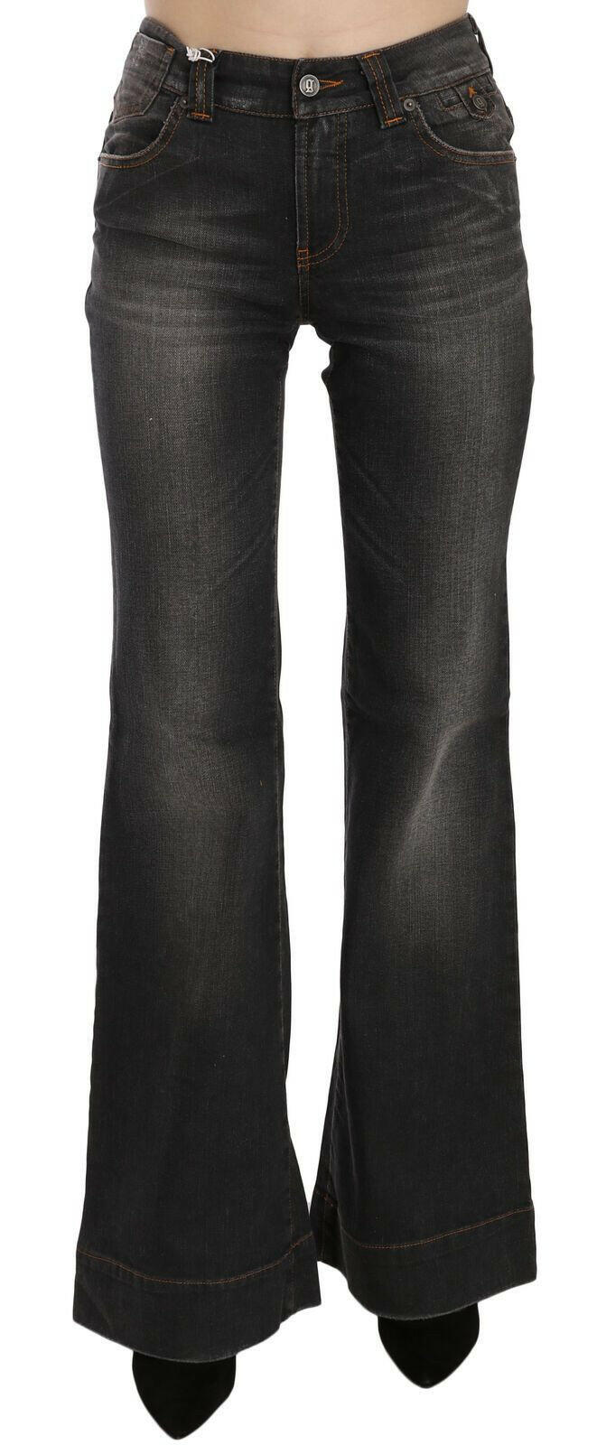 John Galliano Black Washed Mid Waist Flared Denim Casual Jeans -   -  John Galliano.