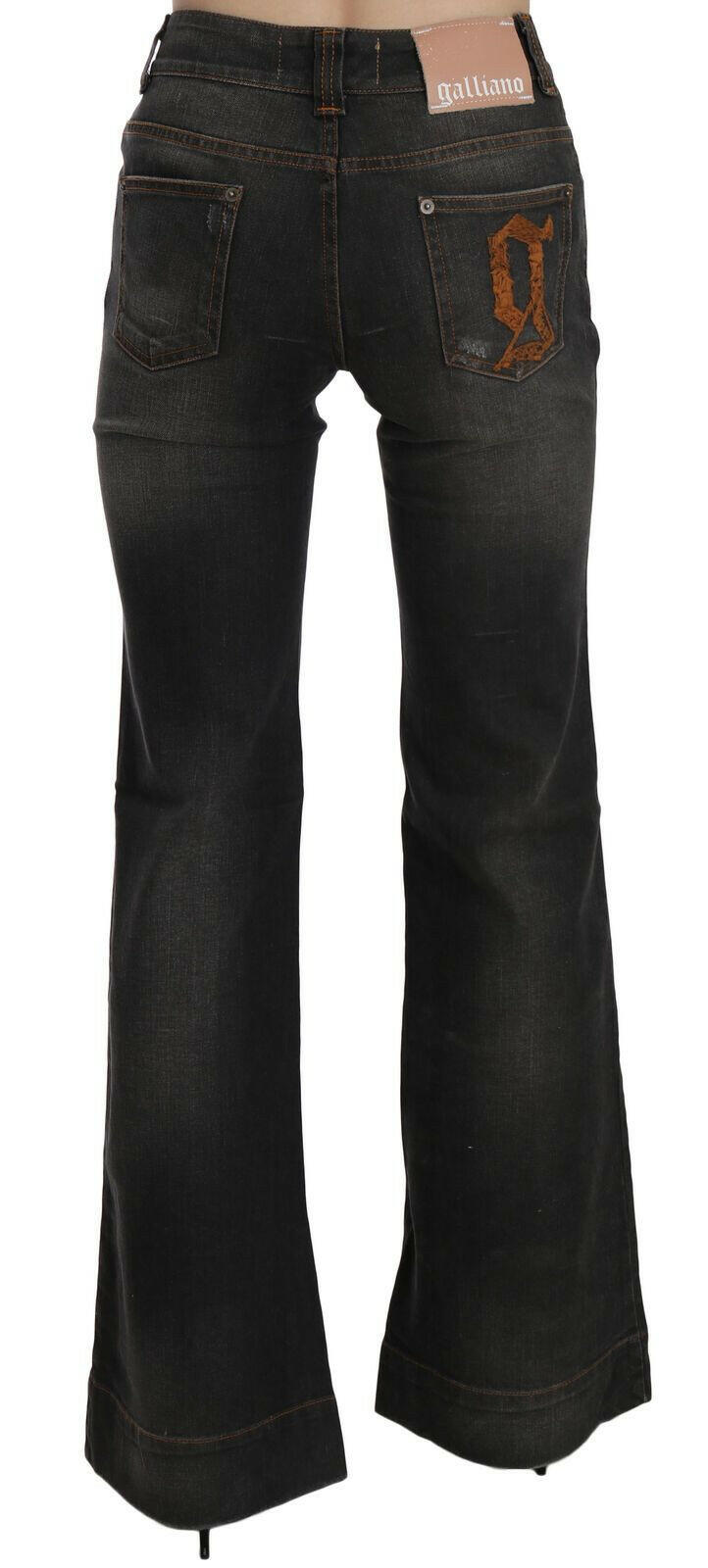 John Galliano Black Washed Mid Waist Flared Denim Casual Jeans -   -  John Galliano. John Galliano Black Washed Mid Waist Flared Denim Casual Jeans -   -  John Galliano.