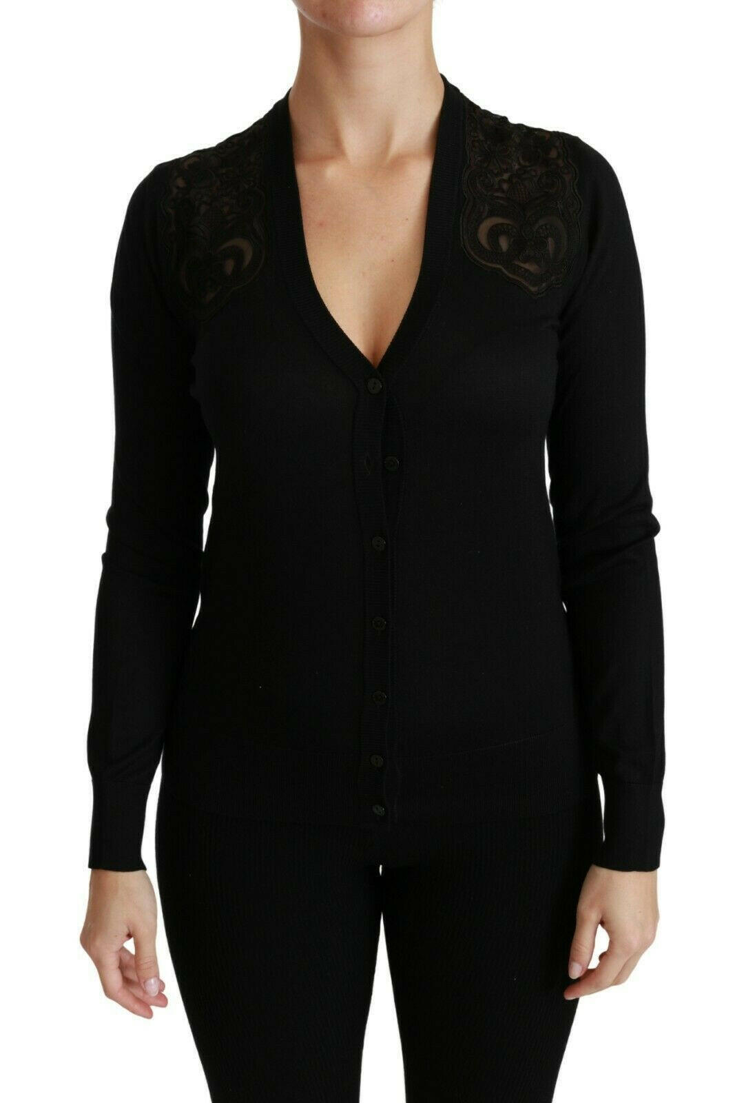 Dolce & Gabbana Black Lace Sweater Cardigan Sweater -   -  Dolce & Gabbana.