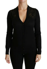 Dolce & Gabbana Black Lace Sweater Cardigan Sweater -   -  Dolce & Gabbana.