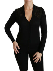 Dolce & Gabbana Black Lace Sweater Cardigan Sweater -   -  Dolce & Gabbana.
