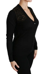 Dolce & Gabbana Black Lace Sweater Cardigan Sweater -   -  Dolce & Gabbana.
