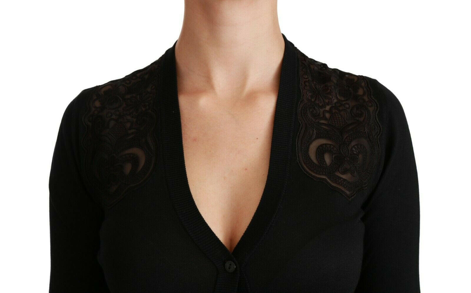 Dolce & Gabbana Black Lace Sweater Cardigan Sweater -   -  Dolce & Gabbana. Dolce & Gabbana Black Lace Sweater Cardigan Sweater -   -  Dolce & Gabbana.