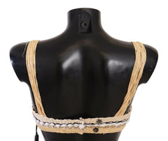 Dolce & Gabbana Beige Straw Raffia Woven Crochet Cover Up Top -   -  Dolce & Gabbana.