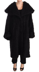 Dolce & Gabbana Black Mohair Fur Cape Trench Coat Jacket -   -  Dolce & Gabbana.