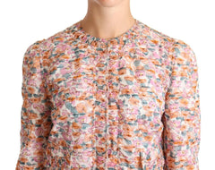 Dolce & Gabbana Multicolor Floral Print Silk Trench Coat Jacket -   -  Dolce & Gabbana.