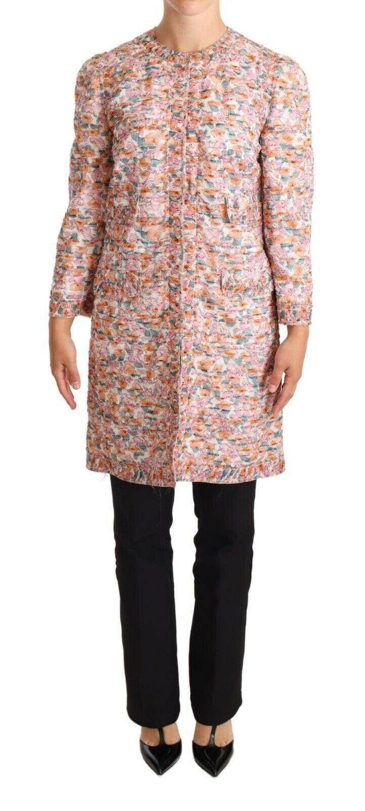 Dolce & Gabbana Multicolor Floral Print Silk Trench Coat Jacket -   -  Dolce & Gabbana.