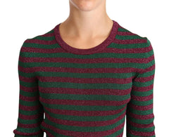 Dolce & Gabbana Multicolor Striped Crew Neck Pullover Sweater -   -  Dolce & Gabbana.
