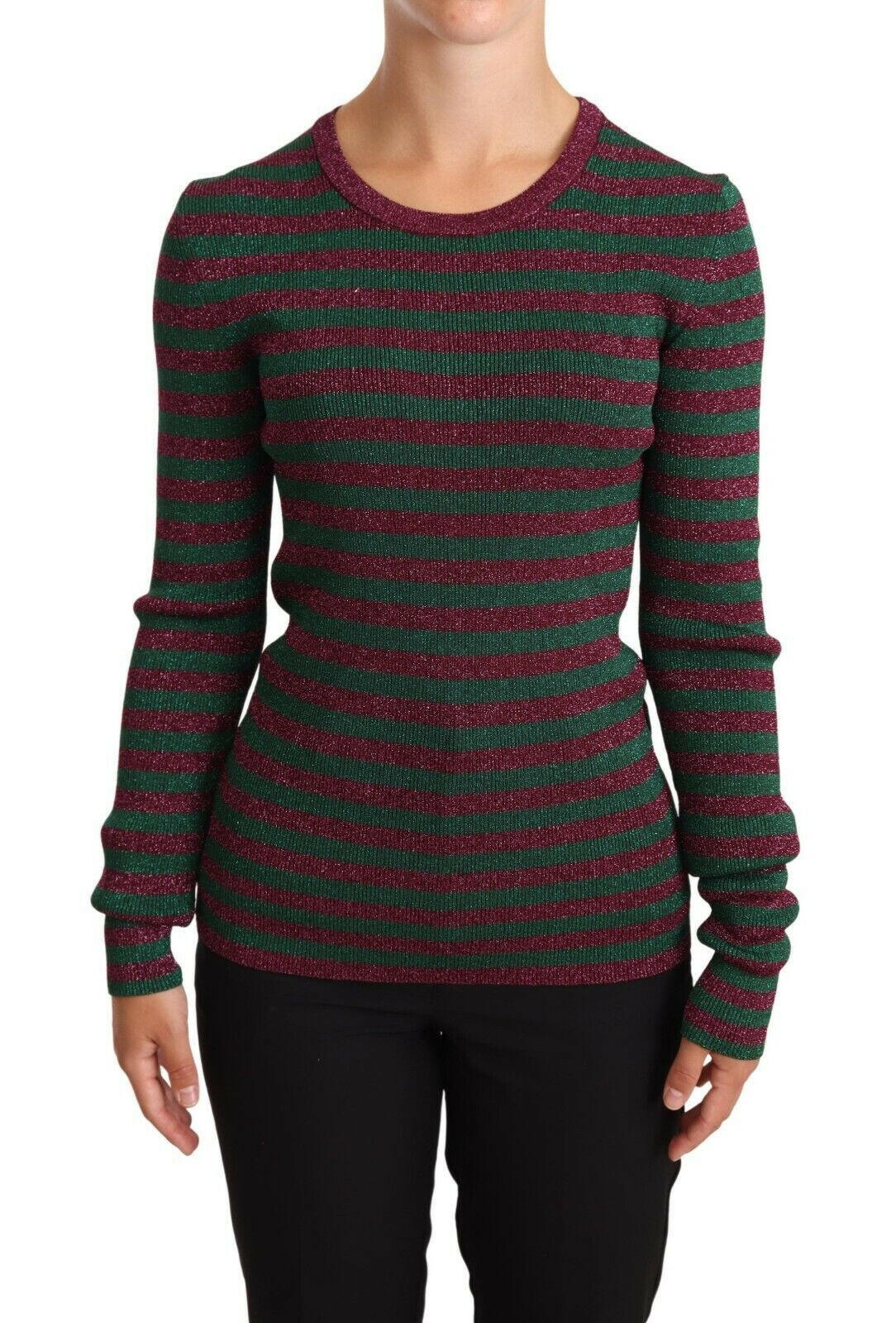 Dolce & Gabbana Multicolor Striped Crew Neck Pullover Sweater -   -  Dolce & Gabbana.