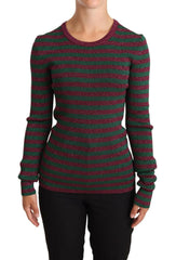 Dolce & Gabbana Multicolor Striped Crew Neck Pullover Sweater -   -  Dolce & Gabbana.