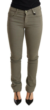 Ermanno Scervino Green Low Waist Skinny Slim Trouser Cotton Jeans -   -  Ermanno Scervino.