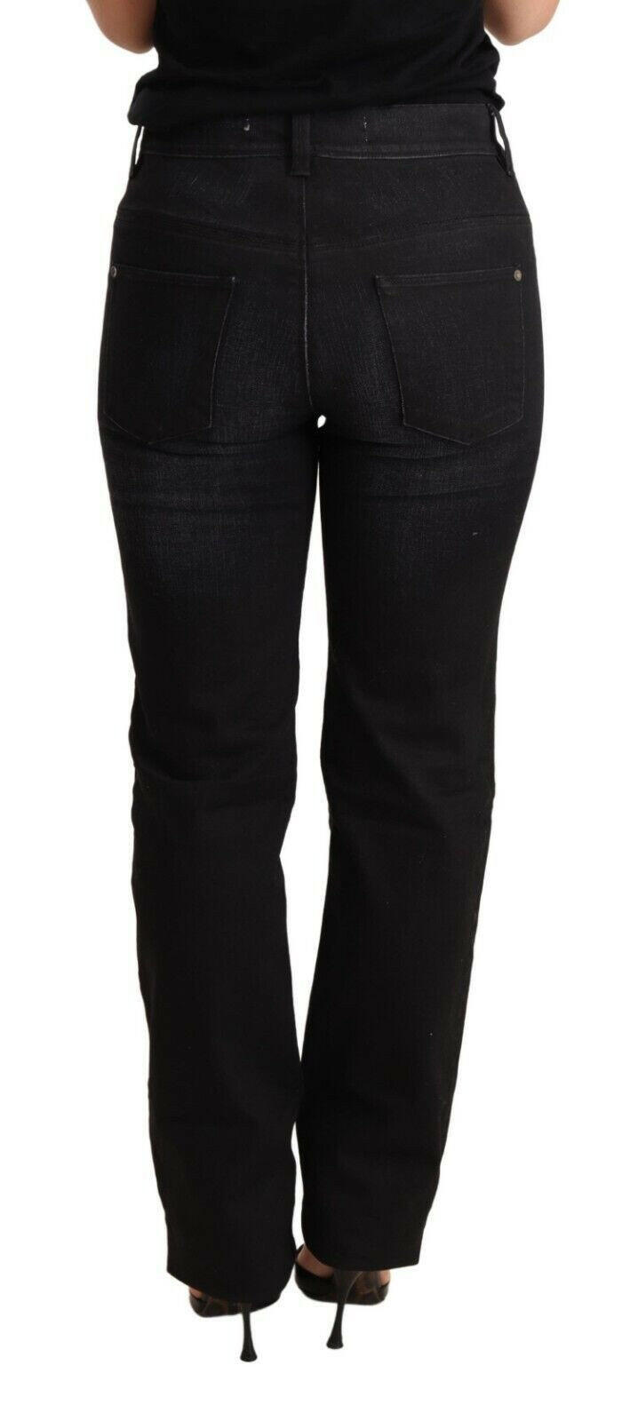Ermanno Scervino Black Washed Straight Denim Trouser Cotton Jeans -   -  Ermanno Scervino. Ermanno Scervino Black Washed Straight Denim Trouser Cotton Jeans -   -  Ermanno Scervino.