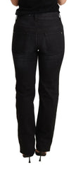 Ermanno Scervino Black Washed Straight Denim Trouser Cotton Jeans -   -  Ermanno Scervino.