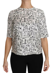 Dolce & Gabbana White Musical Instruments Print Blouse -   -  Dolce & Gabbana.