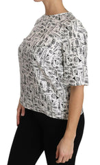 Dolce & Gabbana White Musical Instruments Print Blouse -   -  Dolce & Gabbana.