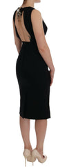 Dolce & Gabbana Black Stretch Crystal Sheath Gown Dress -   -  Dolce & Gabbana.