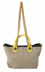 Dolce & Gabbana Beige Gold Chain Strap Shoulder Sling Purse Tote Bag -  Luxury Shopper Bag for Women -  Dolce & Gabbana.