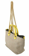 Dolce & Gabbana Beige Gold Chain Strap Shoulder Sling Purse Tote Bag -  Luxury Shopper Bag for Women -  Dolce & Gabbana.