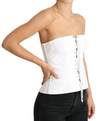 Dolce & Gabbana White PALERMO Bustier Cotton Top Corset -   -  Dolce & Gabbana.