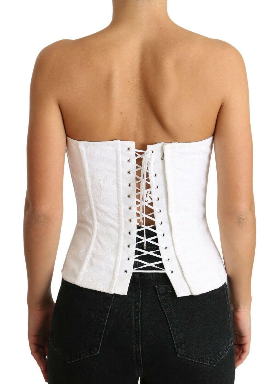 Dolce & Gabbana White PALERMO Bustier Cotton Top Corset -   -  Dolce & Gabbana. Dolce & Gabbana White PALERMO Bustier Cotton Top Corset -   -  Dolce & Gabbana.