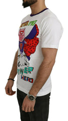 Dolce & Gabbana White Cotton Top Super Power Pig T-shirt - - Dolce & Gabbana.