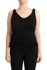 Ermanno Scervino Black Cotton Sleevelesss Tank Casual Top -   -  Ermanno Scervino.