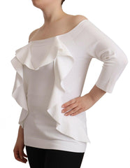 EXTERIOR White Long Sleeves Off Shoulder Women Top Blouse -   -  EXTERIOR.