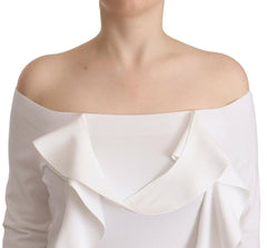 EXTERIOR White Long Sleeves Off Shoulder Women Top Blouse -   -  EXTERIOR.