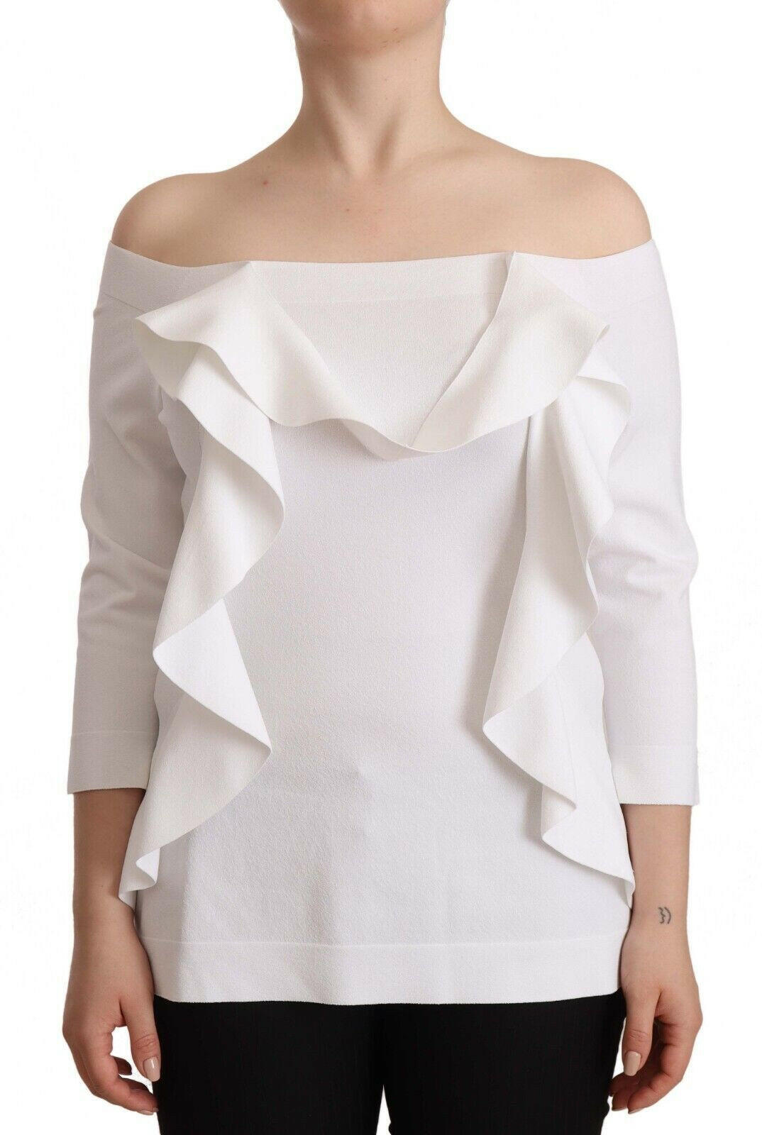 EXTERIOR White Long Sleeves Off Shoulder Women Top Blouse -   -  EXTERIOR.