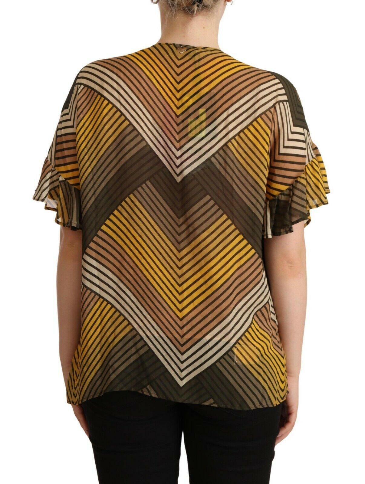 Twinset Multicolor Stripes Short Sleeves Round Neck Top Blouse -   -  Twinset. Twinset Multicolor Stripes Short Sleeves Round Neck Top Blouse -   -  Twinset.