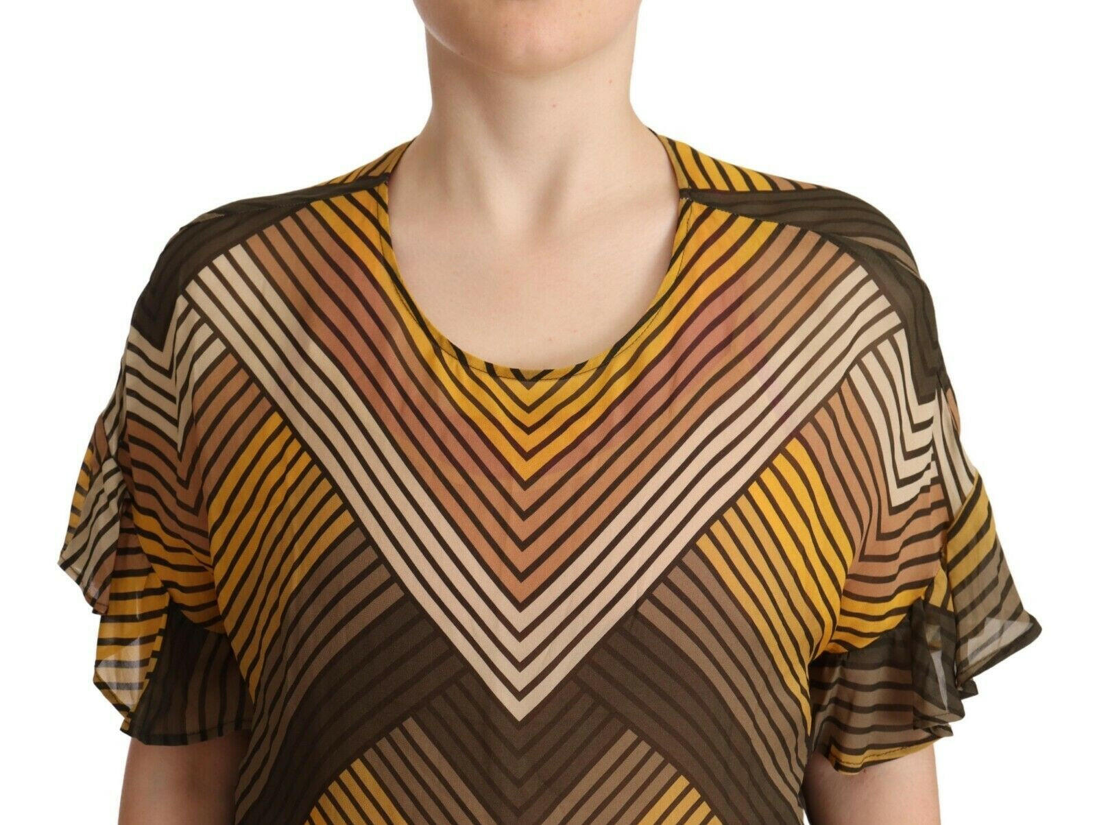 Twinset Multicolor Stripes Short Sleeves Round Neck Top Blouse -   -  Twinset. Twinset Multicolor Stripes Short Sleeves Round Neck Top Blouse -   -  Twinset.